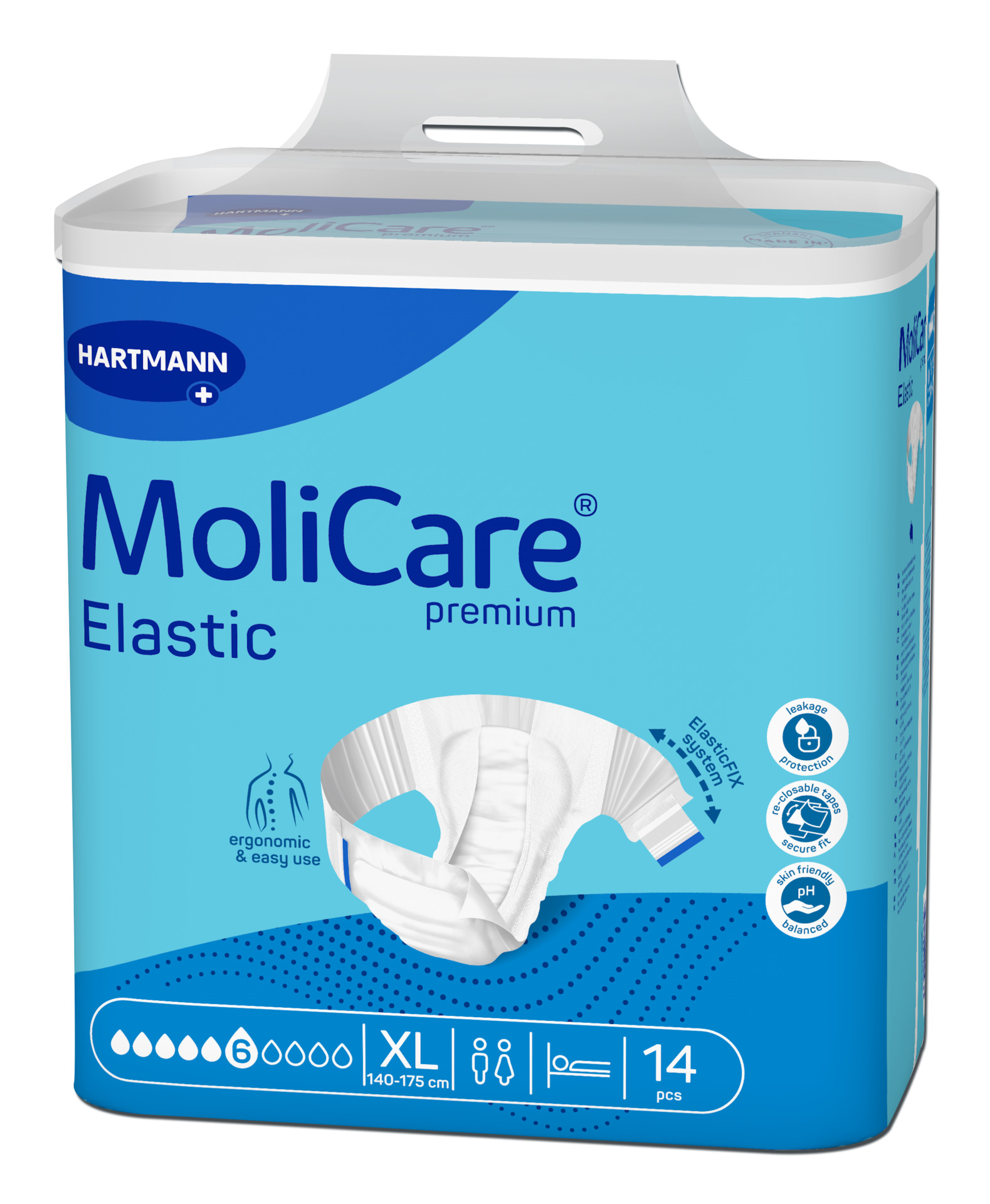 Fraldas para Incontinência Adulto MoliCare premium Elastic (6G) XL - 30 unid.