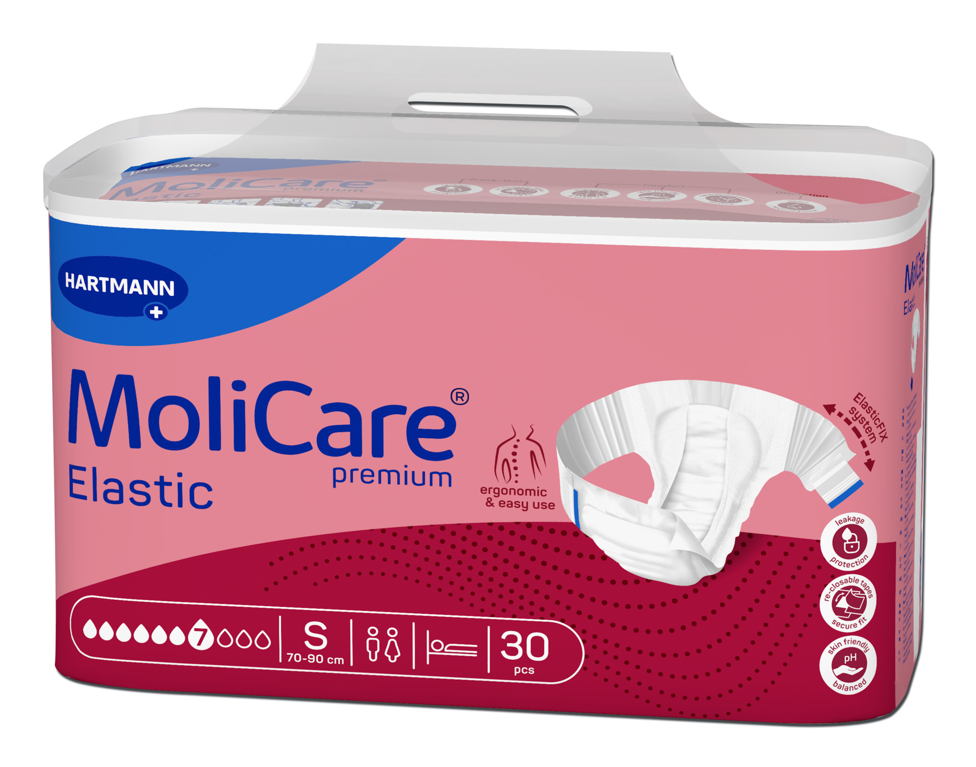 Fraldas para Incontinência Adulto MoliCare premium Elastic (7G) S - 30 unid.