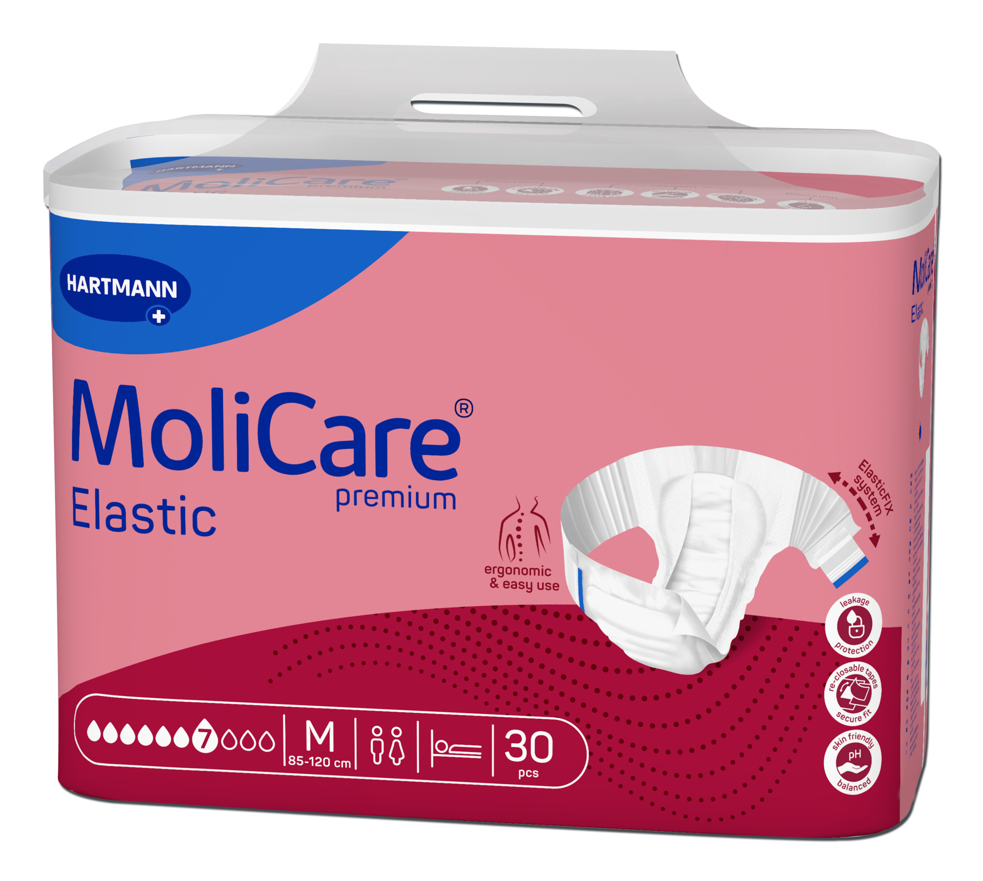 Fraldas para Incontinência Adulto MoliCare premium Elastic (7G) M - 30 unid.