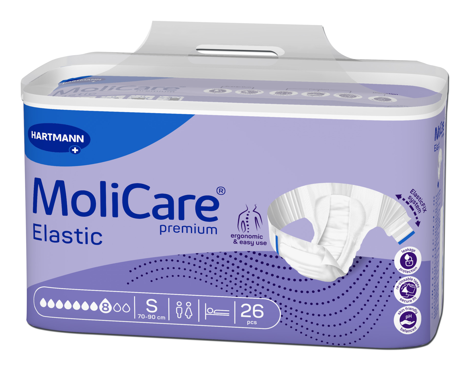 Fraldas para Incontinência Adulto MoliCare premium Elastic (8G) S - 30 unid.