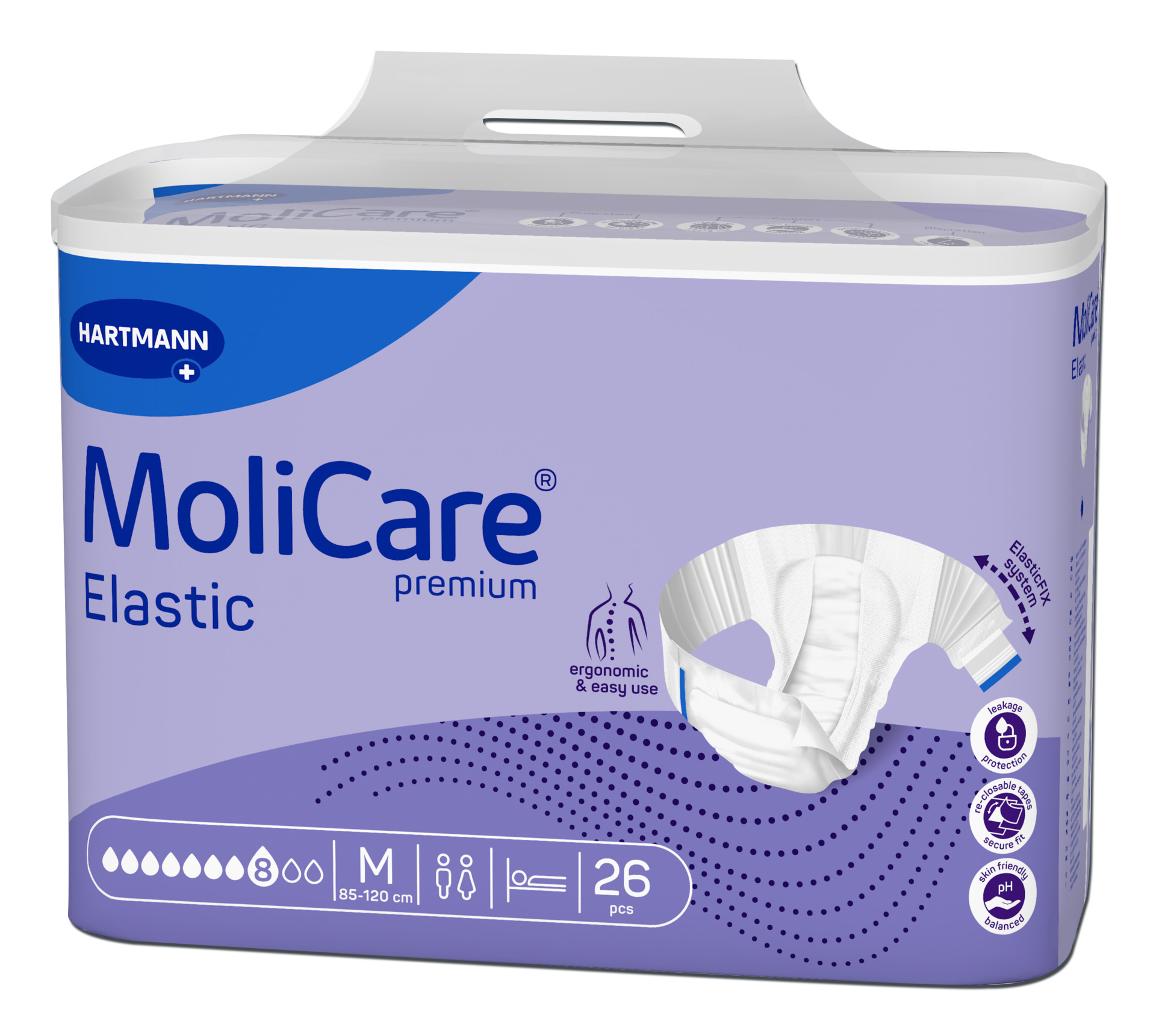 Fraldas para Incontinência Adulto MoliCare premium Elastic (8G) M - 30 unid.