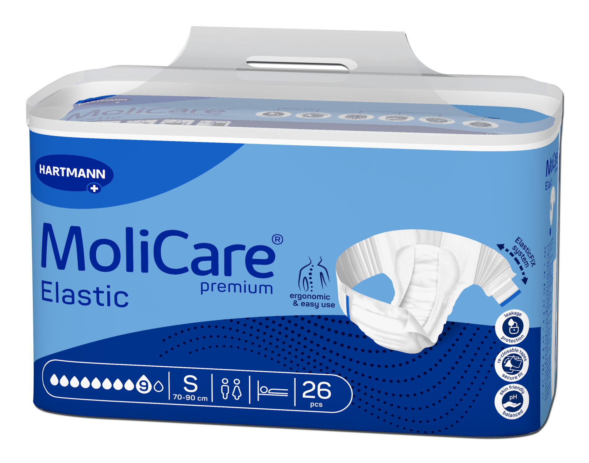 Fraldas para Incontinência Adulto MoliCare premium Elastic (9G) S - 30 unid.