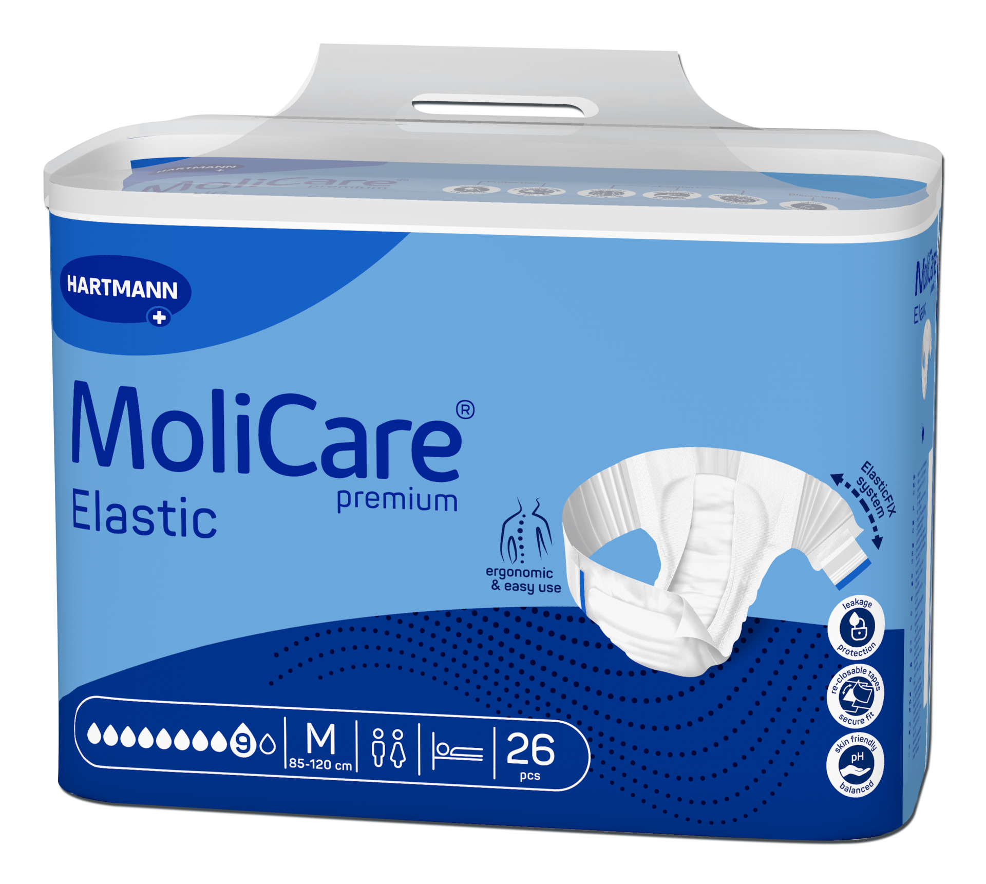 Fraldas para Incontinência Adulto MoliCare premium Elastic (9G) M - 30 unid.