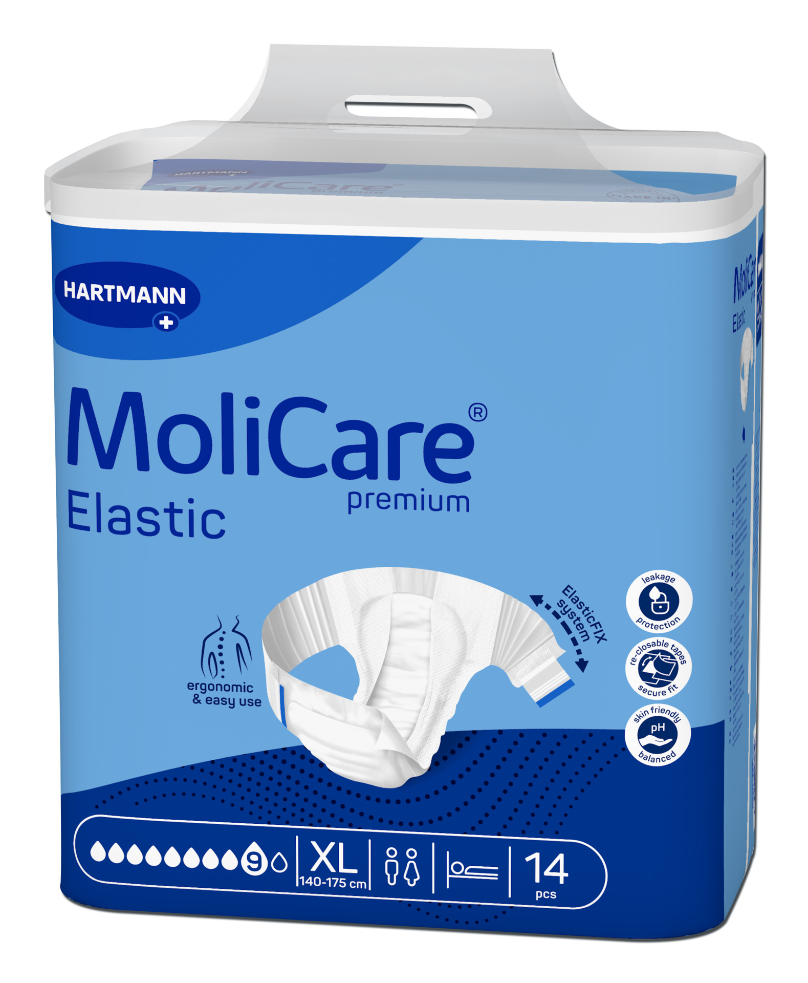 Fraldas para Incontinência Adulto MoliCare premium Elastic (9G) XL - 30 unid.