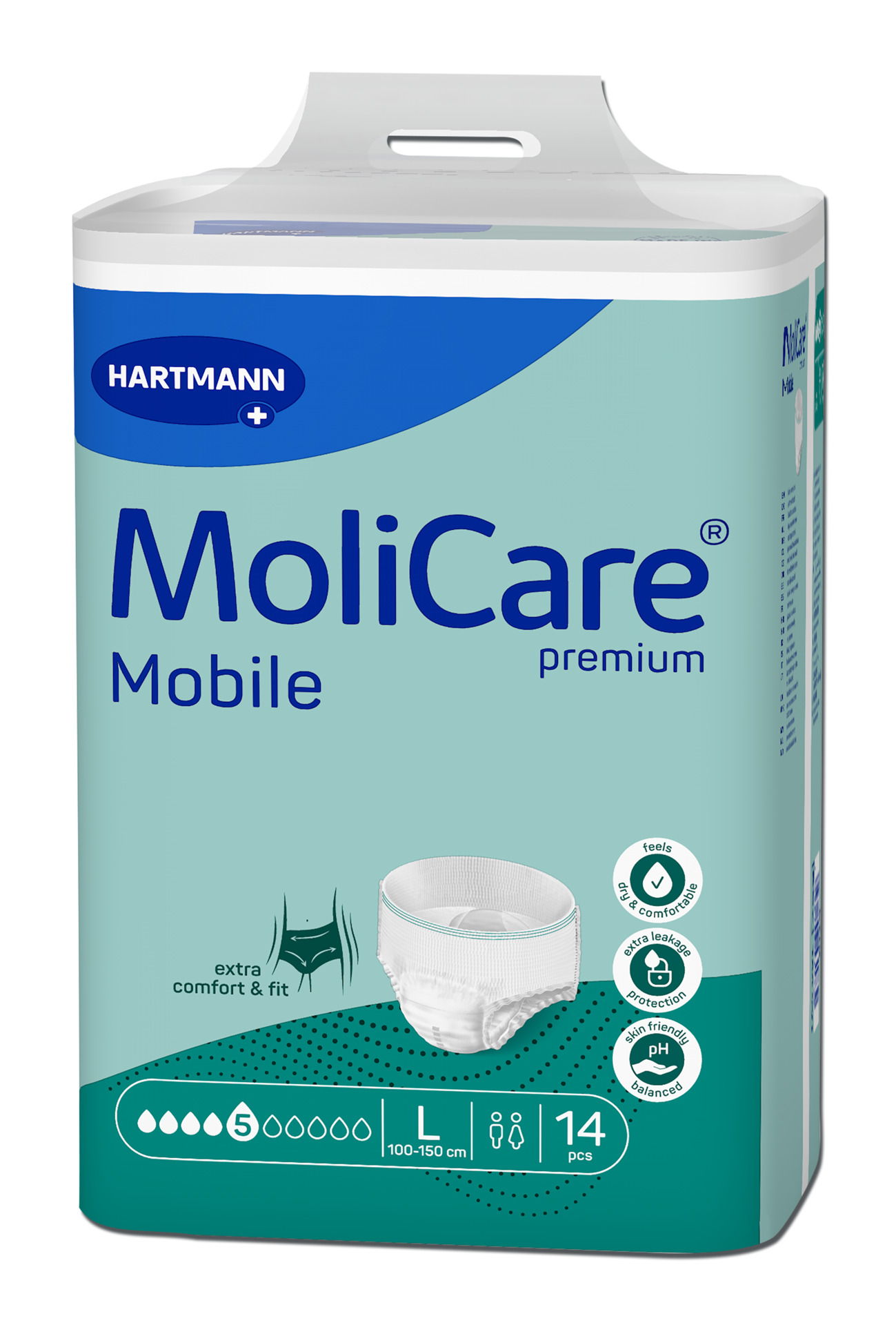 Cuecas para Incontinência Adulto MoliCare premium Mobile (5G) L - 14 unid. - Image 2