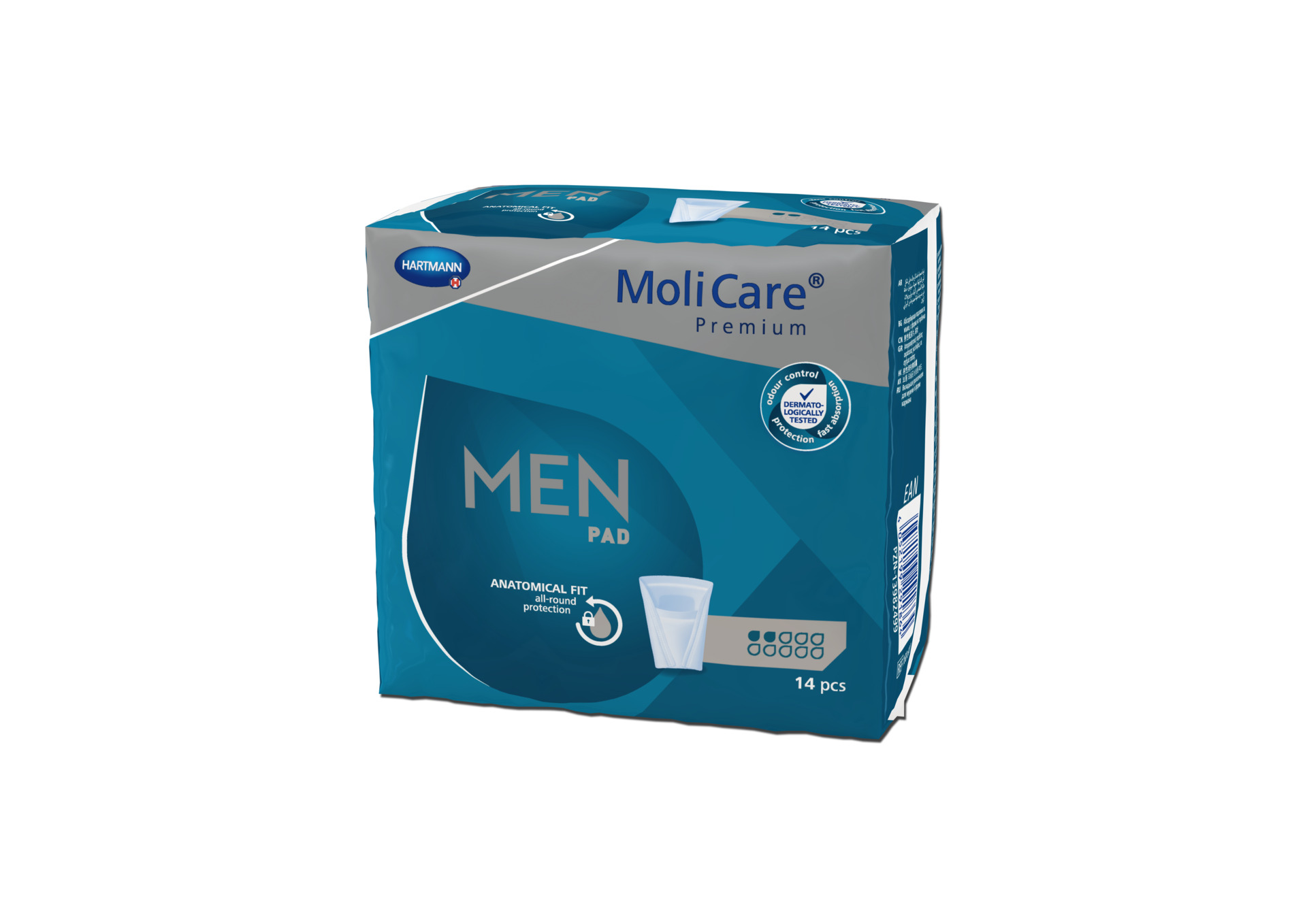 Mini Pensos Anatómicos Descartáveis para Perdas de Urina (Homem) MoliCare premium MEN Pad (2G) - 14 unid.
