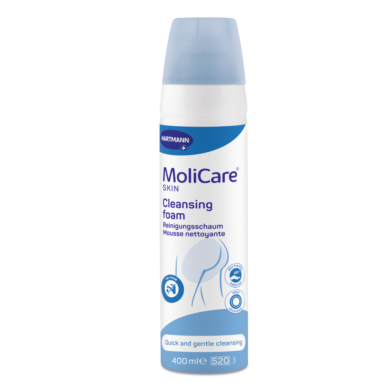 MoliCare Skin Mousse de limpeza Cuidado Peles Maduras - 400 ml